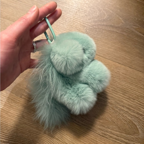 Accessories - New mint green rabbit fur horse shaped keychain